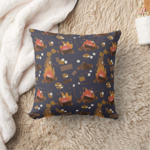 Camping Fire Outdoor Adventure & Marshmallows Cushion