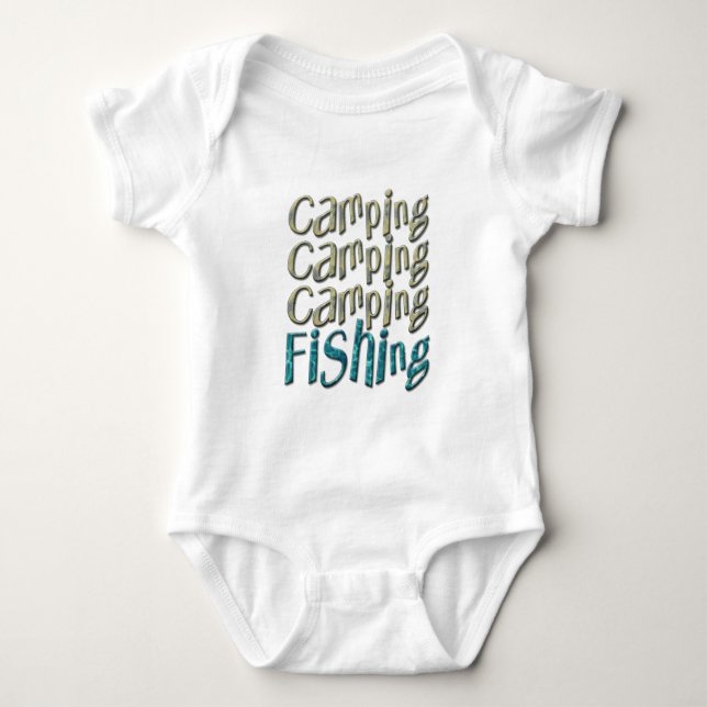 Camping Fishing Baby Bodysuit (Front)