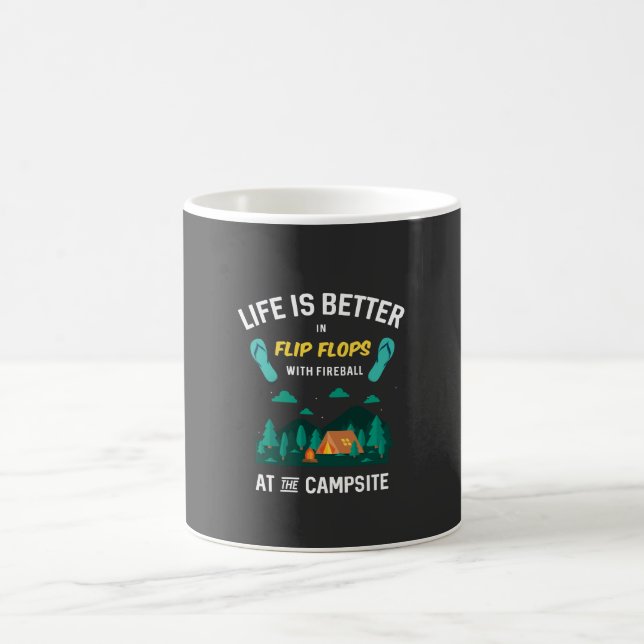 Camping - Flip Flops With Fireball Coffee Mug (Center)