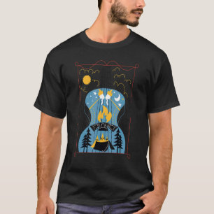 Camping For Campers Guitar Mountains And Camp Fire T-Shirt