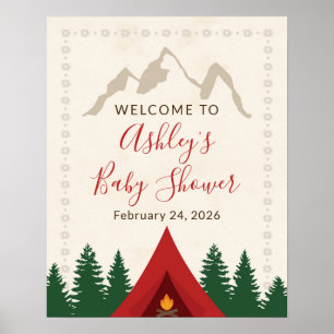 Camping Forest Baby Shower Welcome Sign