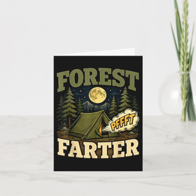 Camping forest farter tent humour  card (Front)