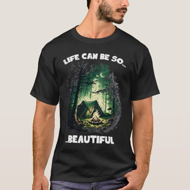 Camping Forest World Explore Backpacker Nature Ten T-Shirt (Front)