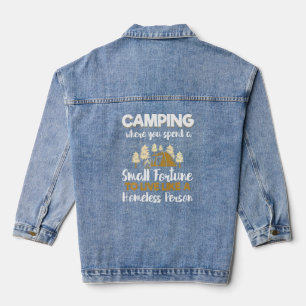 Camping Fortune Homeless Person Camping Camper Denim Jacket