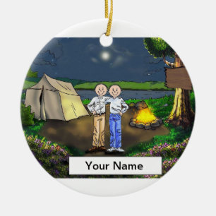 Camping Friends - Male & Male Ceramic Ornament