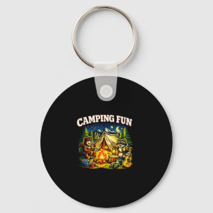 Camping fun adventure funny campfire outdoor key ring