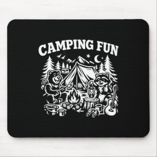 Camping fun adventure funny campfire outdoor mouse pad