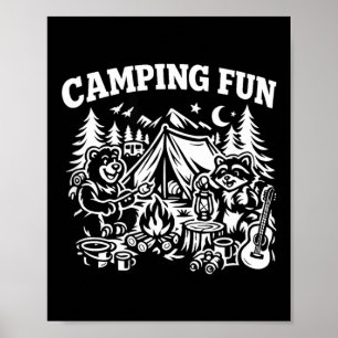 Camping fun adventure funny campfire outdoor poster
