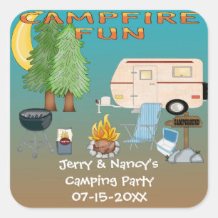 Camping Fun Favour Stickers