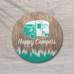 Camping Fun Happy Campers Rustic Forest Round Paper Coaster<br><div class="desc">Camping Fun Happy Campers Rustic Forest Paper Coaster.</div>