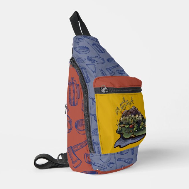 Camping Gear Print Cut Sew Bag (Left Corner)