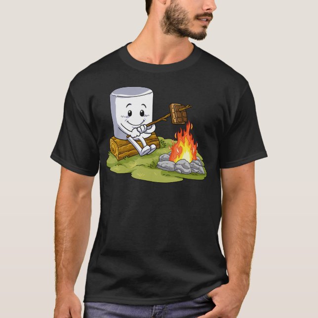 Camping Gift S'Mores Marshmallow Camp Fire T-Shirt (Front)