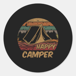 Camping Gifts Happy Camper Campsite Scout Lovers C Classic Round Sticker