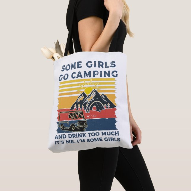 Camping Girl Funny Gifts Tote Bag (Close Up)