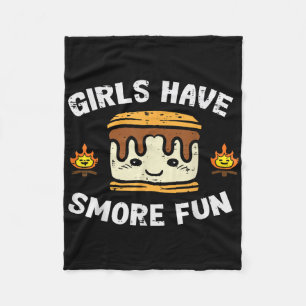 Camping Girls Have Smore Fun Camper Girls Kids Tod Fleece Blanket