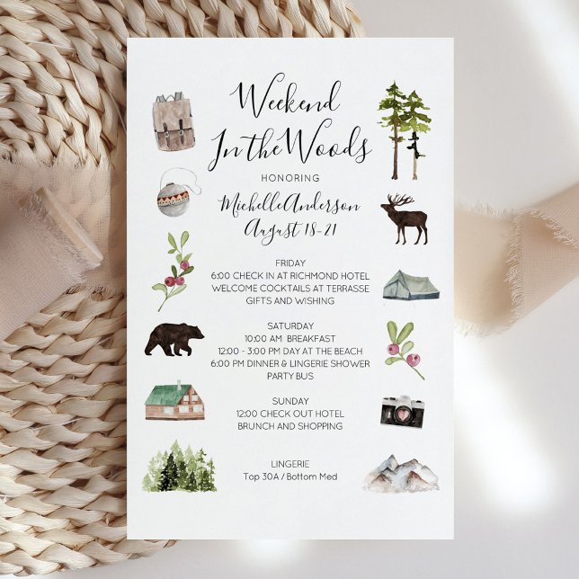 Camping Glamping Bachelorette Weekend Itinerary (Camping Glamping Bachelorette Weekend Itinerary invitation)