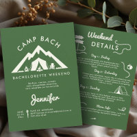 Camping Glamping Green 3 Days Bachelorette Party