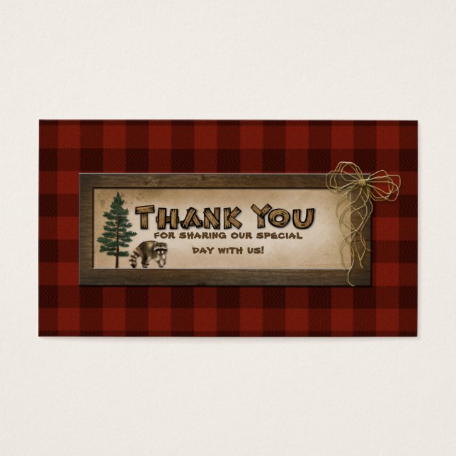 Camping, Glamping, Nature Wedding Favour Card (Front)