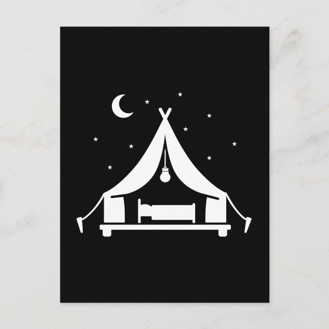 Camping glamping tent postcard (Front)