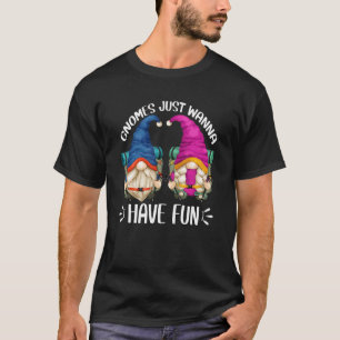 Camping Gnome Motif With Sayings For Hiking Grandm T-Shirt
