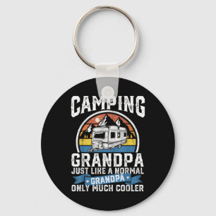 Camping Grandpa Funny Camper Rv Retro Papa Outdoor Key Ring
