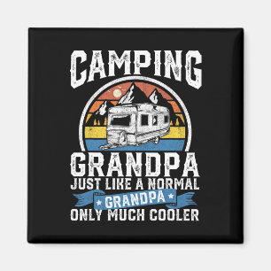 Camping Grandpa Funny Camper Rv Retro Papa Outdoor Magnet