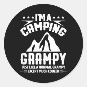 Camping Grandpa Funny Im A Camping Grampy Fathers Classic Round Sticker