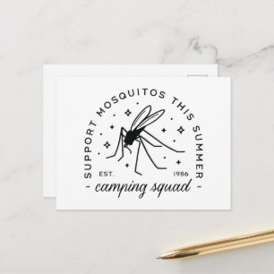 Camping group mosquito funny summer camp trip postcard