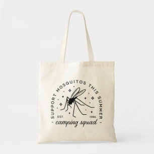 Camping group mosquito funny summer camp trip tote bag