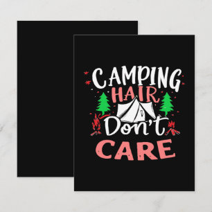 Camping Hair Don't Care Funny Enclosure Card