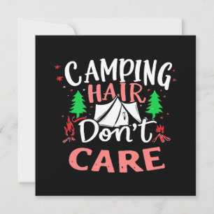 Camping Hair Don't Care Funny Invitation