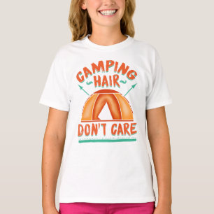 Camping Hair Don't Care Funny Vacation T-Shirt