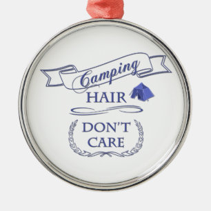 Camping Hair Don't Care Metal Tree Decoration