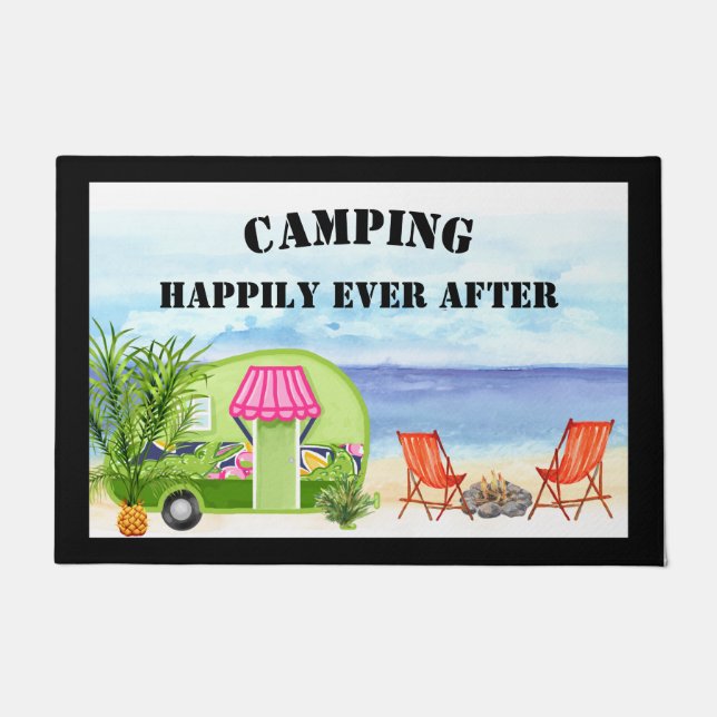 Camping Happily Ever After Door Mat (Front)