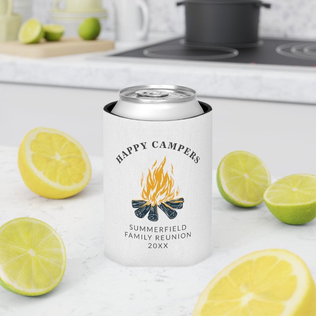 Camping Happy Campers Vacation Family Trip Custom Can Cooler (Creator Uploaded)