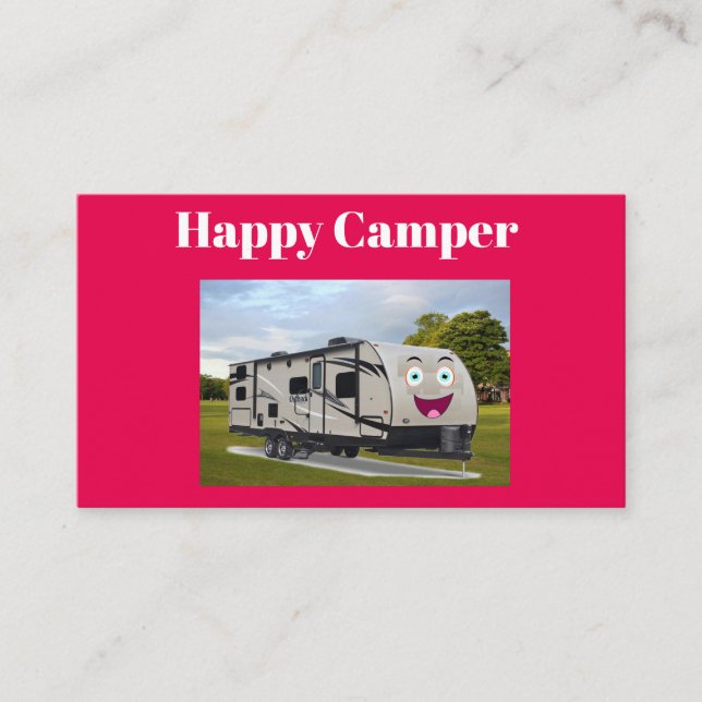 Camping  Happy Retirement in ithe RV by Funnycoomb Business Card (Front)