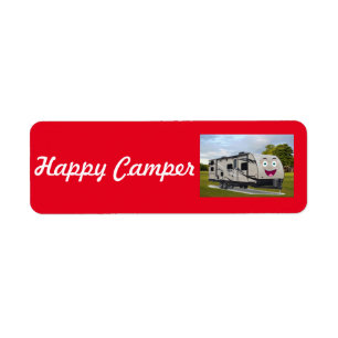Camping  Happy Retirement in ithe RV by Funnycoomb Return Address Label