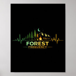 Camping heartbeat nature camper camp outdoor poster