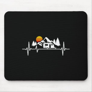 Camping Heartbeat Rv Caravan Trailer Mouse Pad