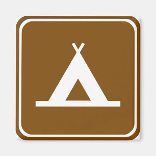 Camping Highway Sign Magnet