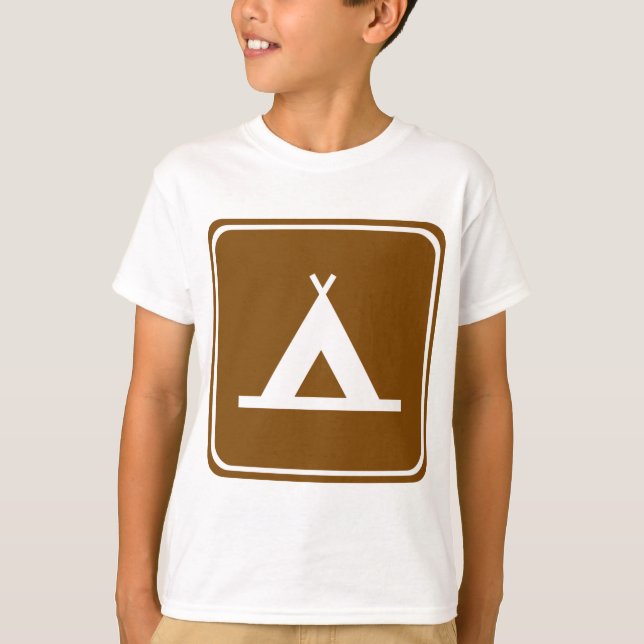 Camping Highway Sign T-Shirt (Front)