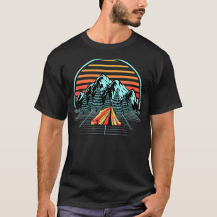 Camping Hiker Retro Synthwave Hiking Tent Camper C T-Shirt