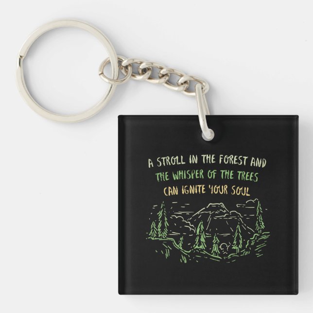 Camping Hiking Mountains Gift Key Ring (Front)