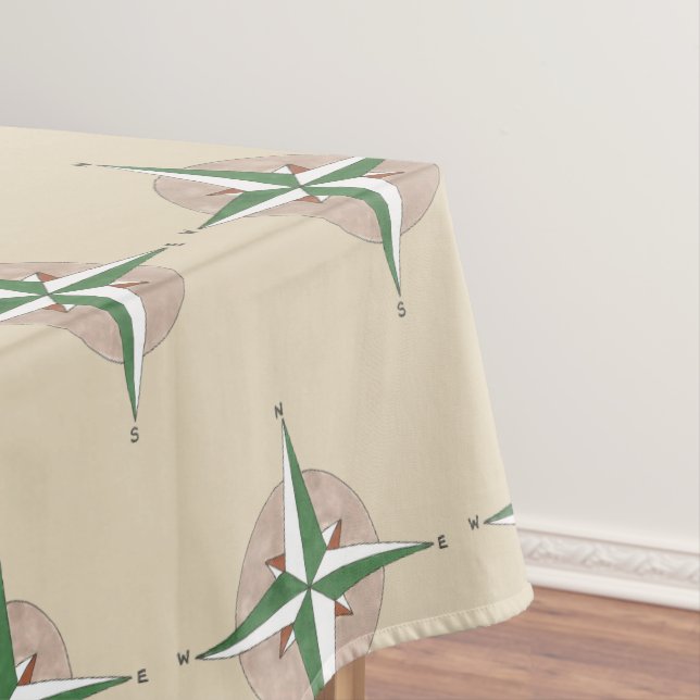 Camping Hiking Outdoor Summer Camp Compass Print Tablecloth (In Situ)