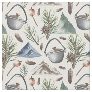 Camping, Hiking, Outdoors and Nature Themed Fabric