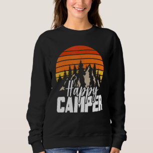 Camping Hiking  Present Happy Camper Vintage Art Sweatshirt