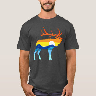 Camping Hiking Retro Mountains Outrs Camp Elk vint T-Shirt