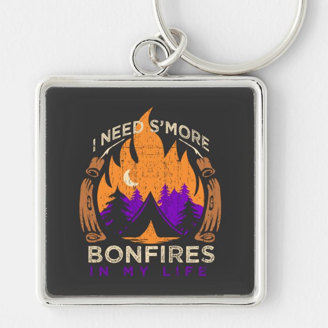 Camping - I Need S'more Bonfires Key Ring (Front)