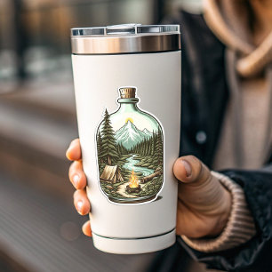 Camping In A Bottle Sticker Die-Cut Sticker