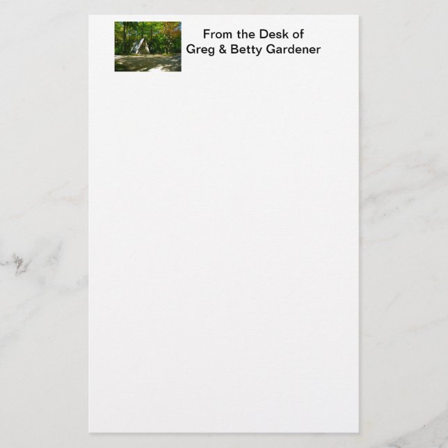 Camping in an A-Frame Cabin Stationery (Front)